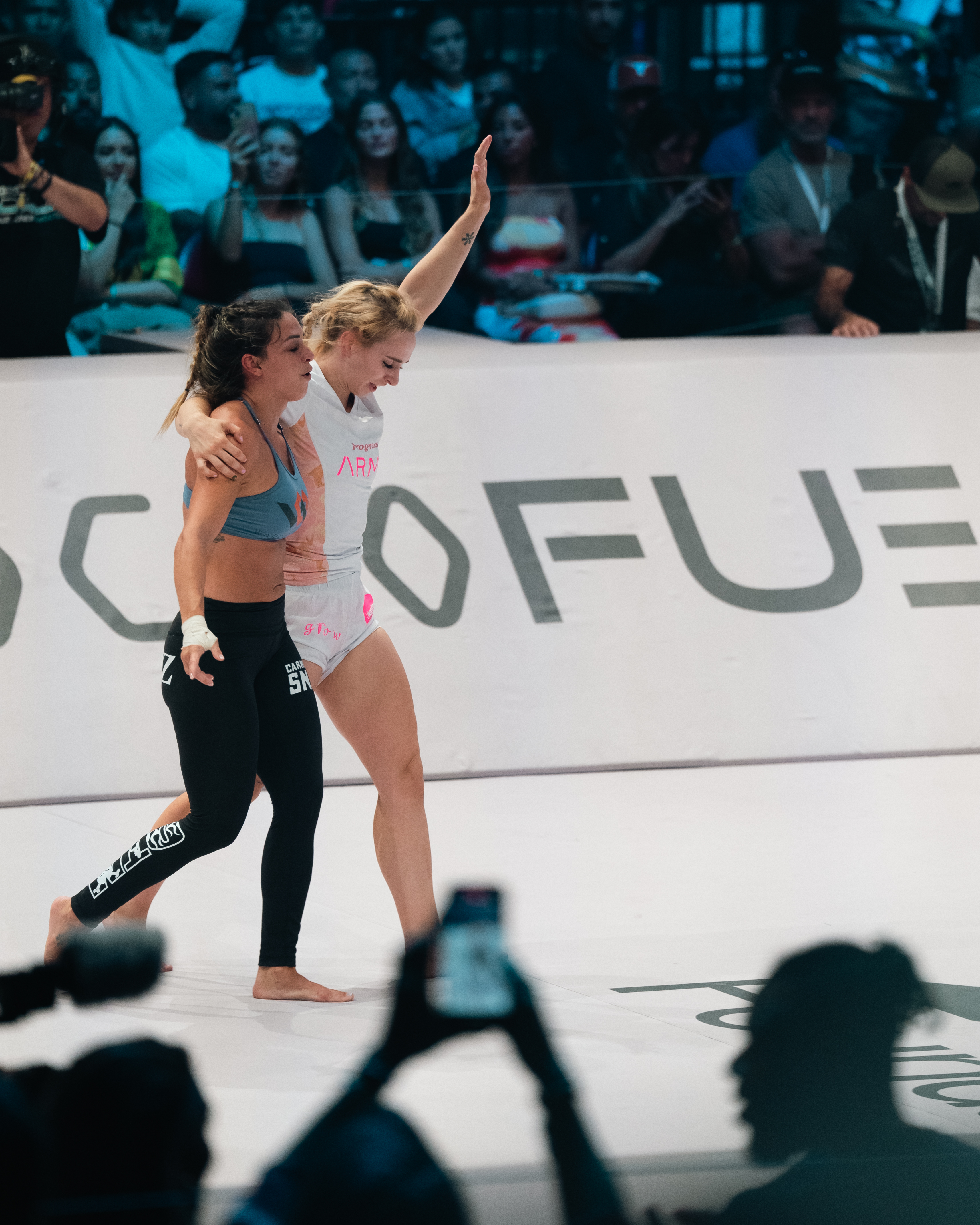 Ffion Davies and Mackenzie Dern after the match at CJI 2024